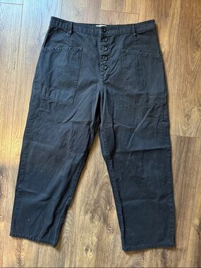 Pistola Black Casual Button-Fly Cotton Pants